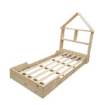 Cama Montessori 1 plaza con Respaldo Casita 
