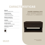 Mesa De Luz Flotante Con Cajon Mesita Colgante Wengue