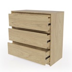 Comoda Cajonera 3 cajones 80x80cm Color Natural