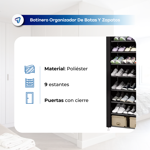 Organizador Zapatero Botinero Waggs Gris 9 Niveles 28 Pares