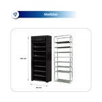 Organizador Zapatero Botinero Waggs Gris 9 Niveles 28 Pares