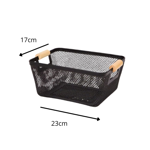 Organizador Canasto Cesto Alacena Cocina Metal Madera 23x17