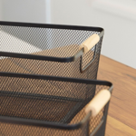 Organizador Canasto Cesto Alacena Cocina Metal Madera 35x22