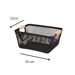 Organizador Canasto Cesto Alacena Cocina Metal Madera 35x22