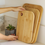 Set x 3 Tablas Cocina Picar Cortar Servir de Bambu
