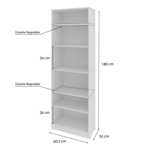 Excelente Mueble Modular Biblioteca 5 Estantes Organizador