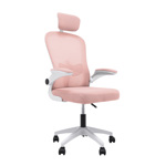 Silla de Escritorio Ergonómica Con Apoya Cabeza y Lumbar Color Rosa