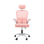 Silla de Escritorio Ergonómica Con Apoya Cabeza y Lumbar Color Rosa