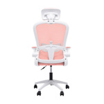 Silla de Escritorio Ergonómica Con Apoya Cabeza y Lumbar Color Rosa
