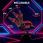 Silla Gamer Ergonómica Giratoria y Reclinable 120kg Novohome