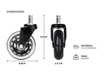 Kit x5 de Ruedas Gadnic Para Silla De Oficina De Goma 