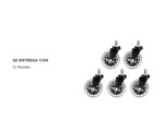 Kit x5 de Ruedas Gadnic Para Silla De Oficina De Goma 