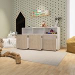 Juguetero Organizador EMC con 3 cajones móviles Blanco y Báltico