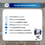 Tender Tendedero Ropa Plegable de Pie Vertical con Alas Rosa Waggs