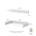 Tender Extensible Acero Para Pared Blanco 80cm 5 Varillas