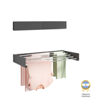 Tender Extensible Acero Para Pared Negro 80cm 5 Varillas