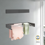 Tender Extensible Acero Para Pared Negro 80cm 5 Varillas