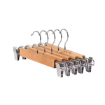 Pack De 50 Perchas Para Pantalon De Madera Lustrada Con Broches