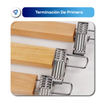 Pack De 50 Perchas Para Pantalon De Madera Lustrada Con Broches