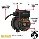 Bomba Presurizadora Konan 120W 220V Automatica 25L/min