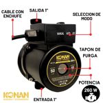 Bomba Presurizadora 260w 1"  Konan  50 L/m 