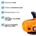 Bomba Agua Elevadora Inteligente 25mts 0,5 Hp Lusqtoff