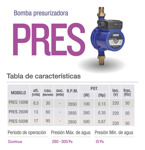 Bomba Presurizadora Hasta 13m Pluvius 2335 Pres260 60lts/min