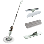 Mopa para Piso y Vidrios Bynox 3en1 con mopa circular mopa plana y mopa para vidrios CI-SPR3E1-GR