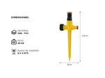Aspersor de Riego Automático Gadnic RGA14 Rotación 360 Grados