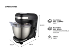 Batidora Planetaria Negra Gadnic 7 Velocidades y Accesorios