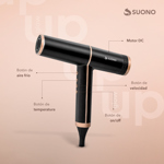Secador de Pelo Suono Profesional Cabello Frío Calor Autolimpieza