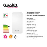 Termotanque Eléctrico Qualiti Alta Recuperación Plano 50l Blanco