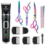 Kit Peluqueria Canina Tijeras Profesionales con Estuche + Maquina De cortar el Pelo Para Perros 