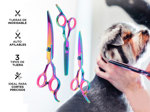 Kit Peluqueria Canina Tijeras Profesionales con Estuche + Maquina De cortar el Pelo Para Perros 