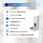 Comedero Inteligente Dispensador Comida Automático 6L Gato Perro Waggs