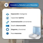 Comedero Bebedero con Dispensador de Comida Automatico Waggs Perro Gato Celeste