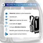 Mochila Capsula Transportadora para Gatos Perros Waggs Rojo