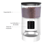 Dispenser Automático de comida para Mascotas Smart Tek WIFI 4Lts