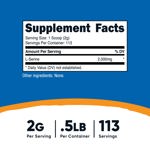 Suplemento Nutricost L-serina en polvo 227 g 113 porciones 2 g/se