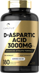 Suplemento Carlyle de ácido D-aspártico en cápsulas de 3000 mg, 180 unidades