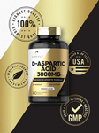 Suplemento Carlyle de ácido D-aspártico en cápsulas de 3000 mg, 180 unidades