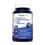 Suplemento NusaPure L de metilfolato de 15 mg con Bioperine 120 cápsulas