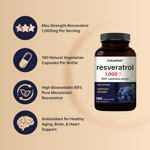 Suplemento NatureBell Resveratrol 1000 mg 180 cápsulas vegetarianas