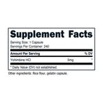 Suplemento Nutricost Yohimbina HCl 5 mg 240 cápsulas Extra St