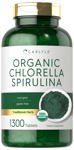 Suplemento Carlyle Organic Chlorella Spirulina 1300 tabletas