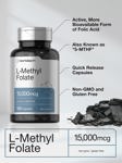 Suplemento Horbaach de L-metilfolato, 1500 mcg, 120 cápsulas