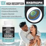 Suplemento Rhamoph Liposomal NAD+ 800 mg con trans-resveratrol