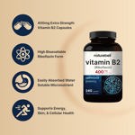 Suplemento NatureBell de vitamina B2 y riboflavina, 400 mg, 240 cápsulas
