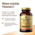 Suplemento Solgar de vitamina C 500 mg, 100 cápsulas vegetales