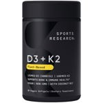 Suplemento Sports Research con vitamina D3 + K2 vegana 5000 UI